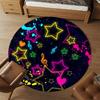 1pc Stars Music Round Chair mat Area Rug - Non-Slip, Floor Mat for Office, Bedroom, home decor Christmas Gift p0811441