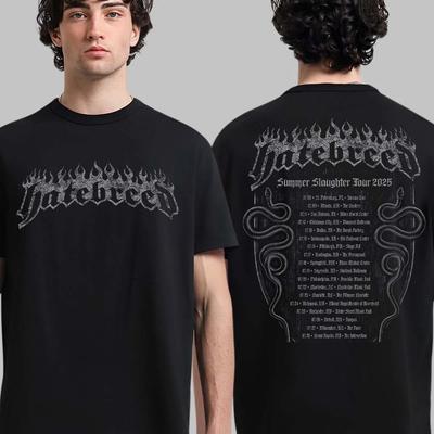 Hatebreed Summer Slaughter Tour 2025 Harmonogram Północnoamerykański Daty Trasy Koszulka Luksusowy High-end Jest dla Kobiet i Mężczyzn Top Y2k