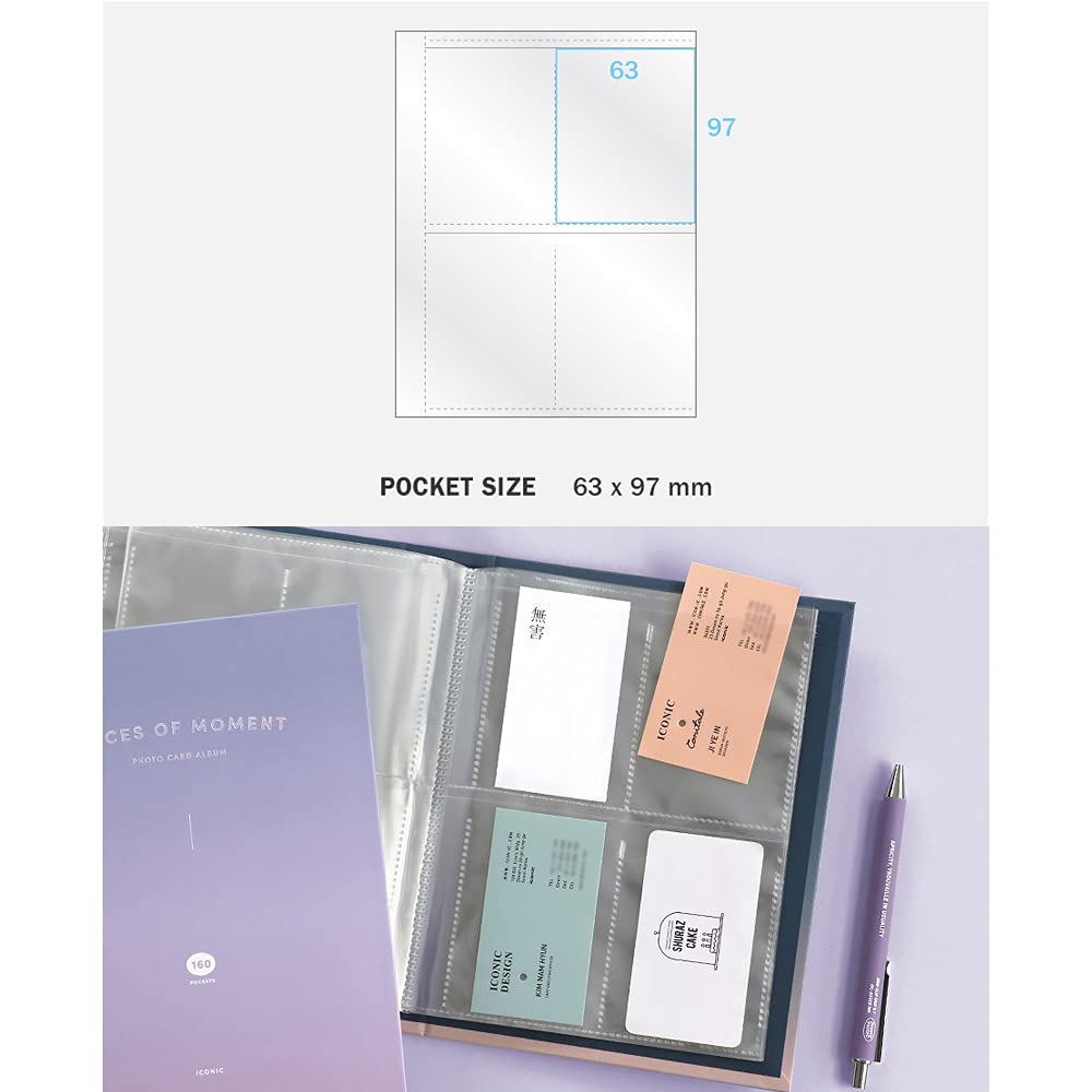 ICONIC Moment Photo Card Album / 160 Pockets - Business Card Case, Polaroid Photo, Ticket Storage, Photo Album, Stationery, Korea (Mint)