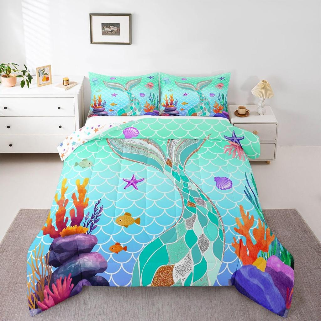 Butterfly Dream Catcher Comforter Set for Kids Teens Girls, Mandala Feather Bedding Down Comforter Twin Size, Bohemian Duvet Insert, Galaxy