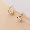 1 Pair Drop Earrings Cubic Zirconia Inlay Arc-Shaped Design Earrings Lightweight Comfortable Wearing Women Earrings Jewelry Gift