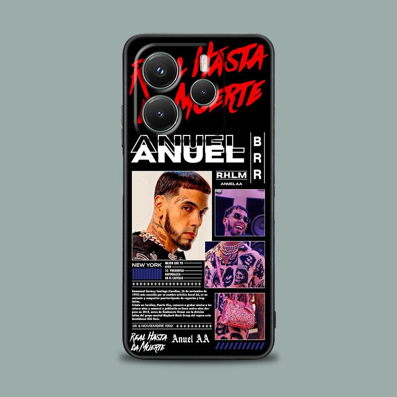 

Phone Case for Xiaomi Redmi 15C 14C 13C 4G Redmi Note 15 14 13 12 11 10 Pro Plus 5G S Cover Anuel AA Real Hasta La Muerte Rapper Redmi 12