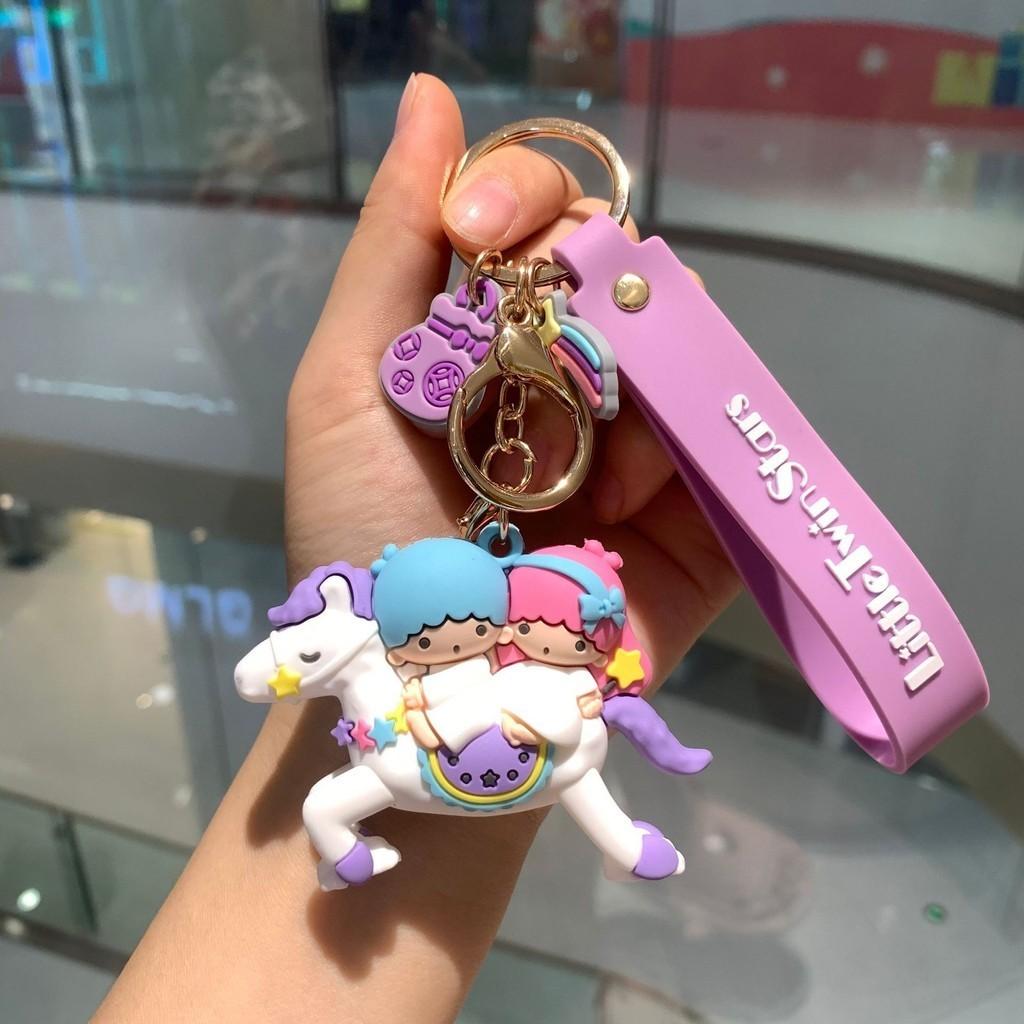 Оригинальный брелок-единорог Китти от Sanrio, милый мультяшный персонаж, подвеска на сумку, очаровательный металлический брелок Twins