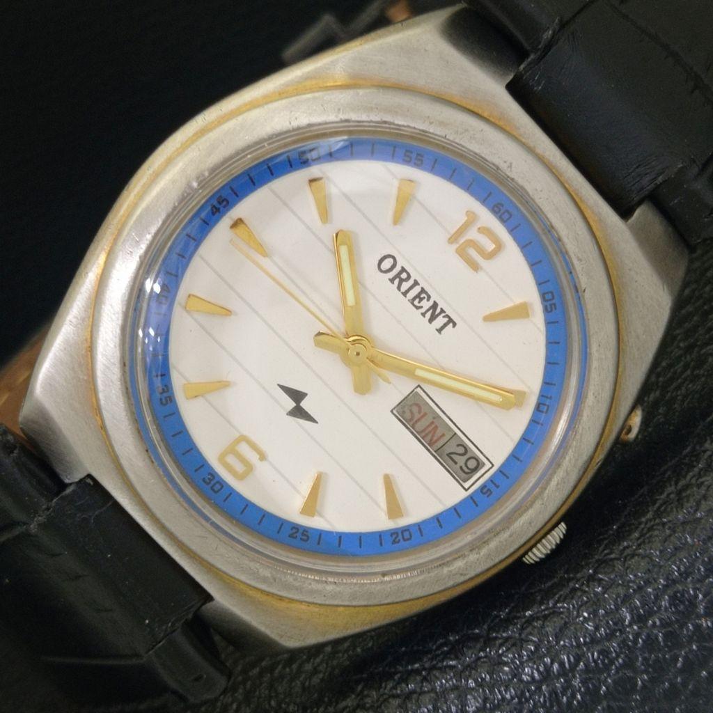 

АВТОМАТИЧЕСКИЕ ВИНТАЖНЫЕ ЧАСЫ ORIENT 46941 ЯПОНИЯ МУЖСКИЕ ЧАСЫ С БЕЛЫМ ЦИФЕРБЛАТОМ a700162-5 R201-a700162