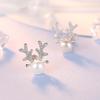 S925 Silber Elchgeweih Perlen Ohrstecker für Frauen - Minimalistischer Koreanischer Stil Weihnachtsschmuck