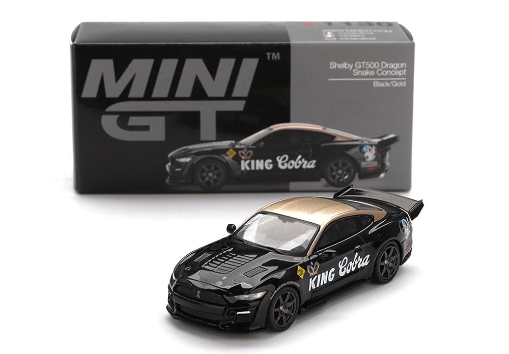 Sunrich MINI GT Shelby GT500 Dragon Snake Concept Finished Model 1/64 Black/Gold (Left-Hand Drive) MGT01130-L