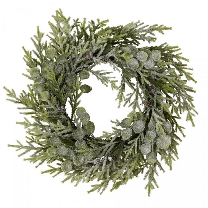 Hill Interiors Frosted Pine & Eucalyptus Wreath