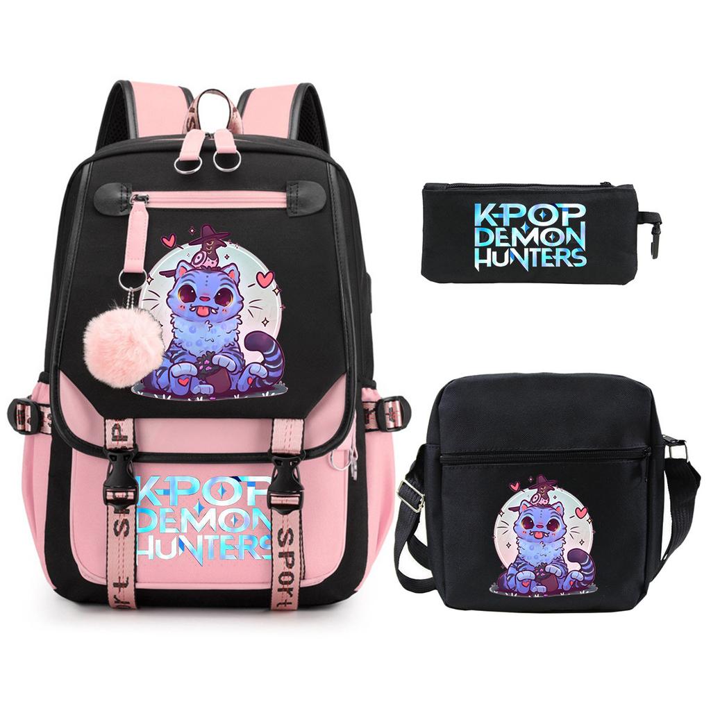 Peripheral Printed Children'S Backpack Large-Capacity Primary And Secondary School Student Leisure Schoolbag Three-Piece Set