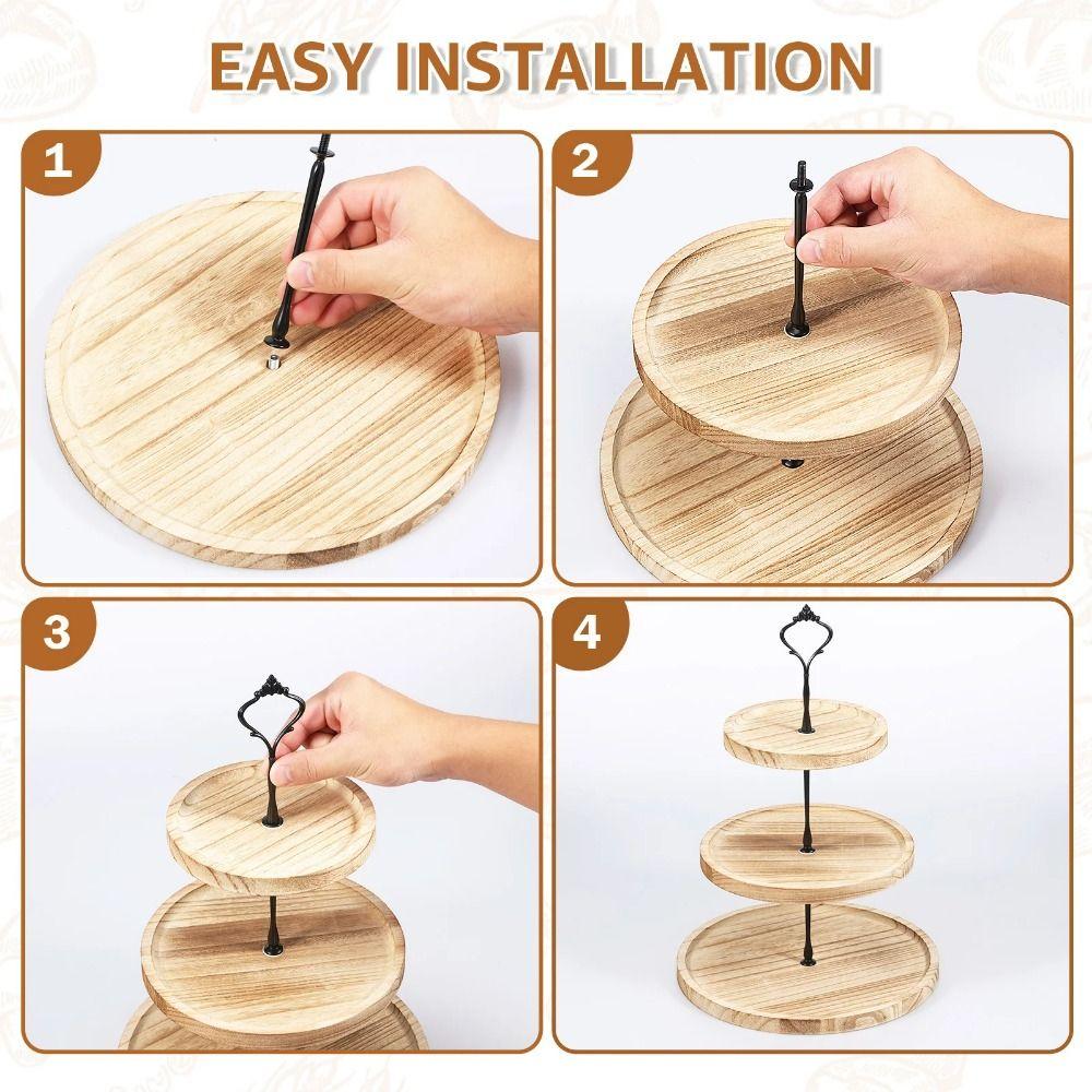 2/3-Layer Round Tiered Fruit Plate Detachable Dessert Display Rack Cake Serving Tray  Halloween