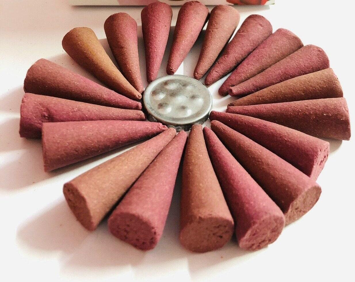 Rose Gulab Incense Cones, Indian Dhoop Cones for Meditation (60 Gms) Pack of 1