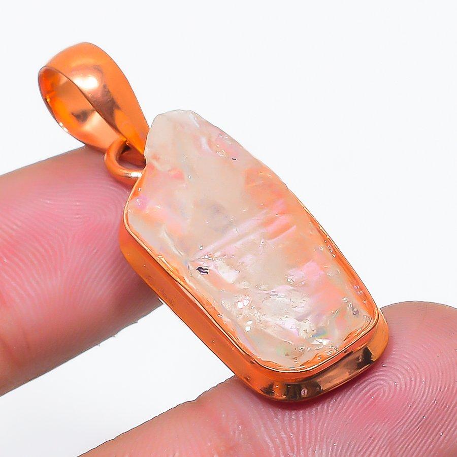 Natural Crystal Quartz Gemstone 925 Sterling Silver Jewelry Pendant 1.65  AP-14396