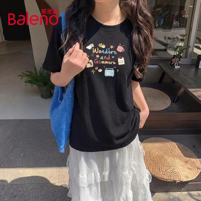 

Baleno Women s Graffiti Pure Cotton Loose Short Sleeve T-Shirt M