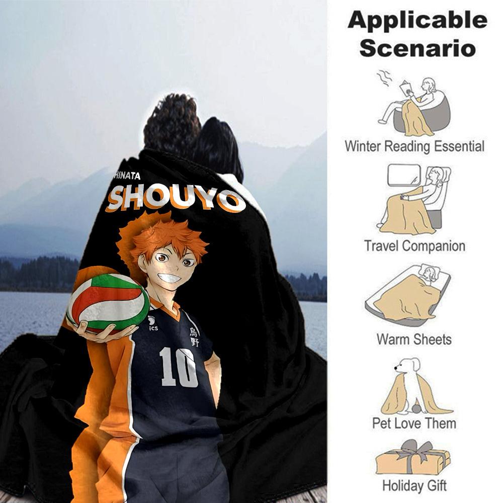 1pc volleyball player Throw Blanket Soft Flannel, Cozy All Season Polyester Perfect for Home, Office