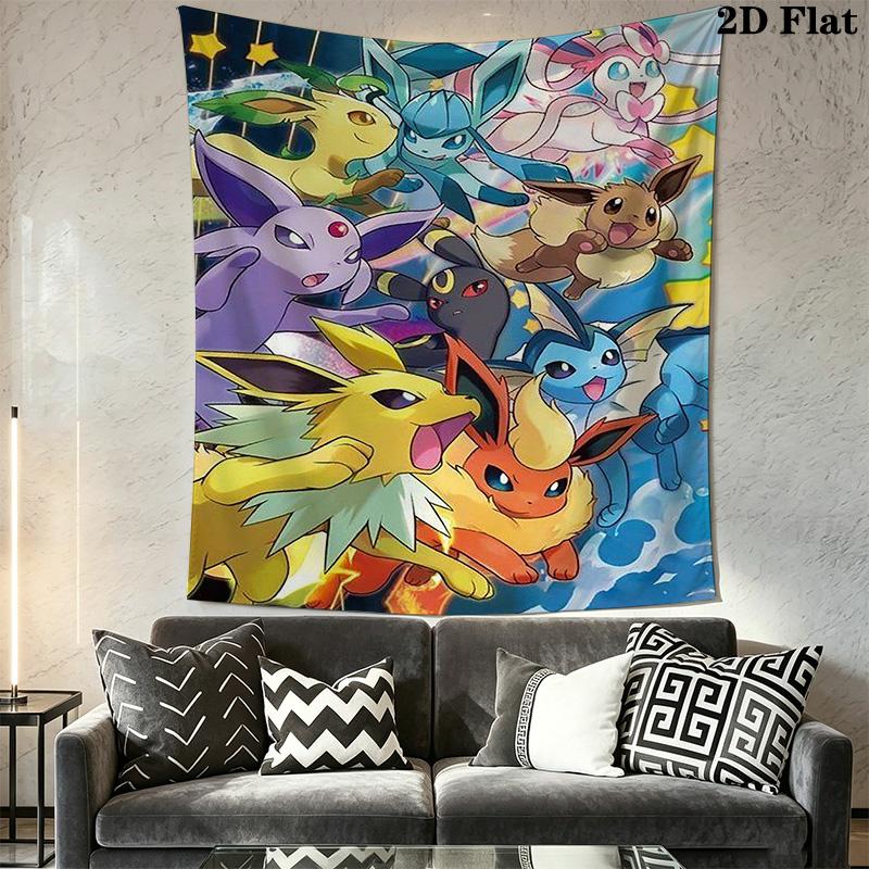 Pokmon Eeveelutions Tapestry Wall Tapestry Wallmounted Background Cloth Background Cloth Soft Atmospheric Background Cloth