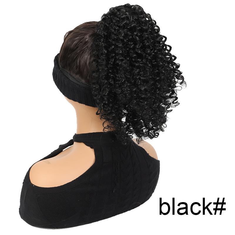 

Парик с хвостиком на шнурке и коротким вьющимся хвостом из синтетического волокна для женщин. Парик прост и удобен в ношении для ежедневных встреч.