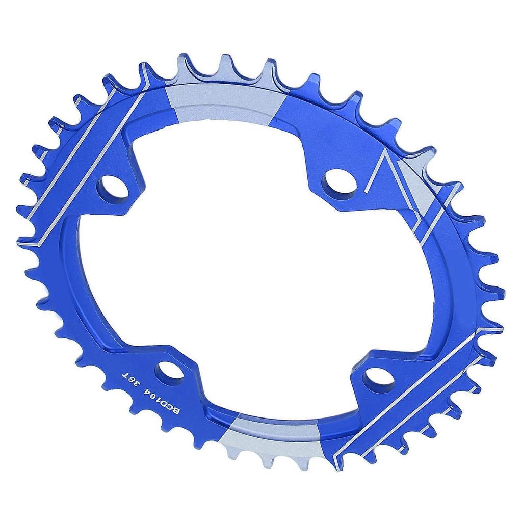 Lebycle 104mm BCD 104mm BCD Round Narrow Wide Chainring Aluminum Alloy 38T Narrow Wide Single Chainring38T Blue