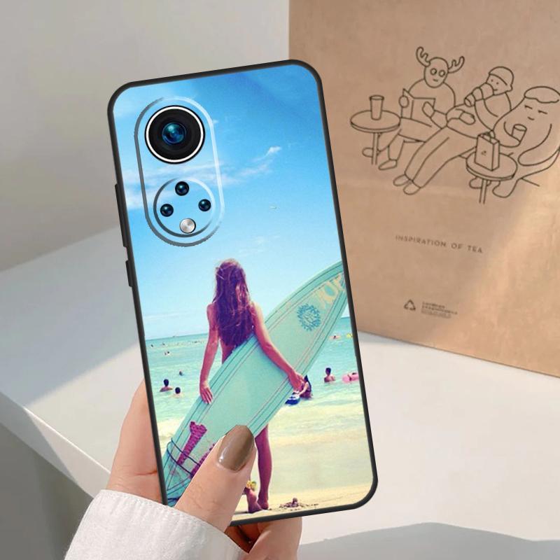 HAWAII STRAND SURF MÄDCHEN SURFEN KUNST Für Honor Magic 8 5 6 7 Pro Hülle Für Honor 400 200 Lite 50 70 90 X8c X8b X9a X9b X9c X9d Win