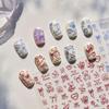 Tomoni Cute & Durable Blue Bear Nail Stickers - Cartoon & Modern Simple Line Designs, Mixed Pack