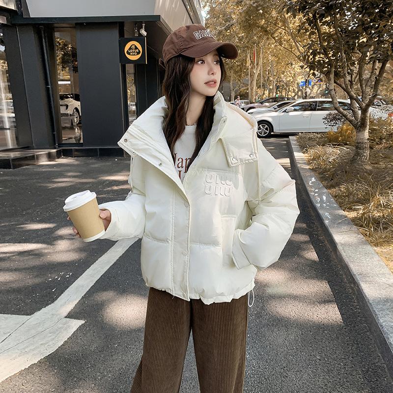 Down and padded jacket women's short 2025 new Korean loose padded jacket hooded thickened padded jacket winter jacket