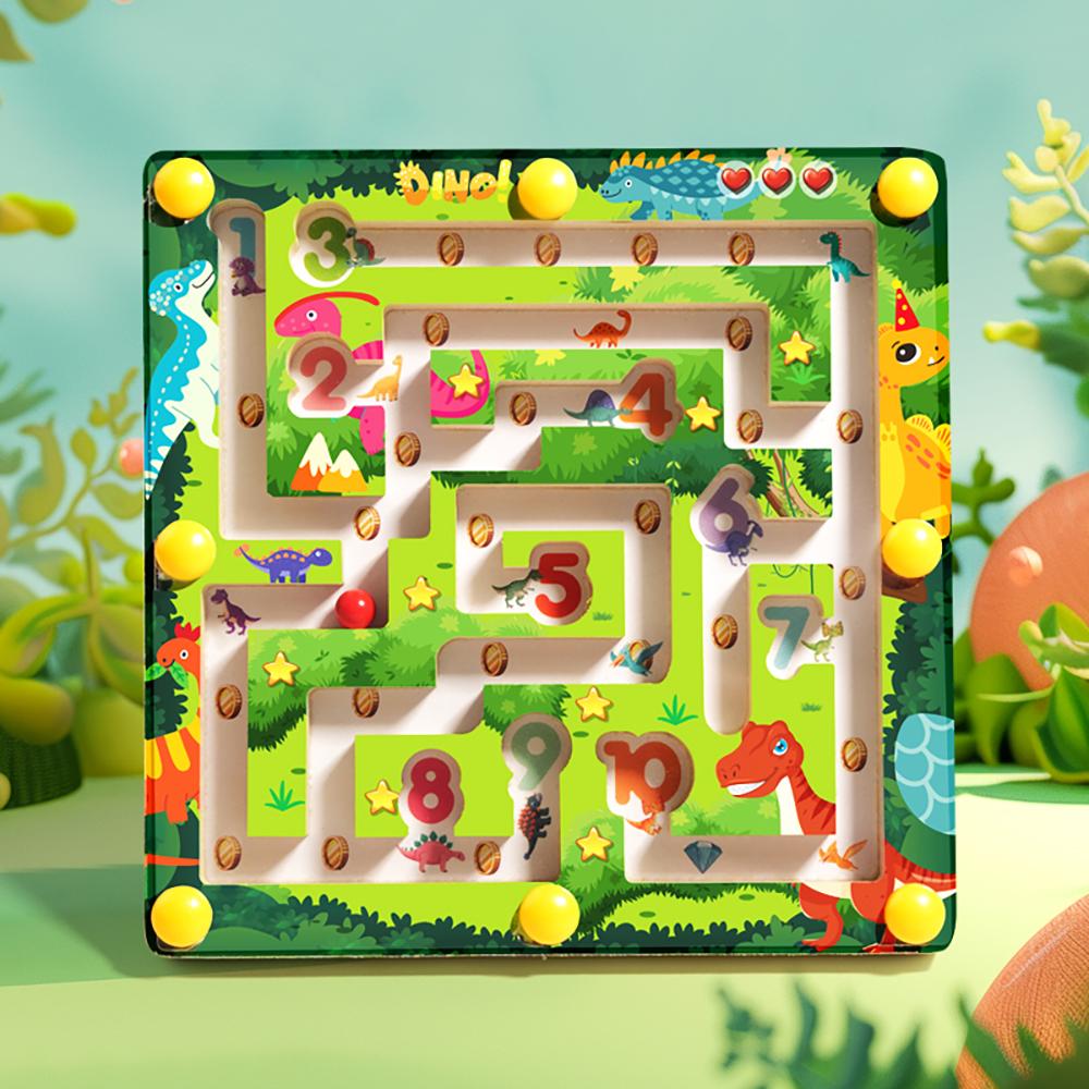 Magnetic Color and Number Maze Montessori Dinosaur Counting Matching Learning Puzzle Board Toddler Fine Motor Skills Travel Toys