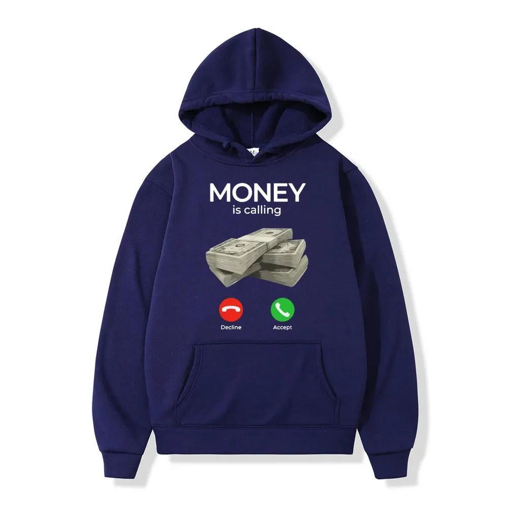 Autumn Winter Man Hoodies Money Is Calling Cash Print Hoodie Men Women Sweatshirt Print Unisex Streetwear Tops Clothes