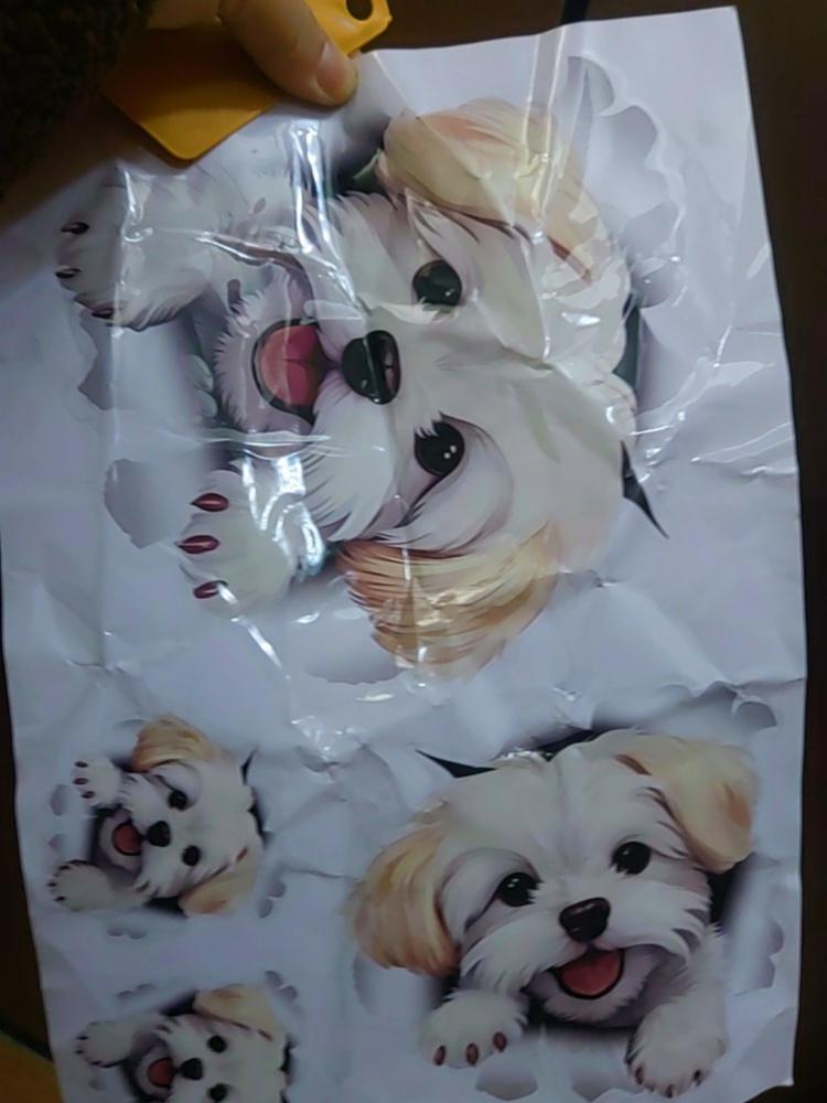 White Dog Toilet Stickers Door Stickers Wall Sticker Waterproof Self-adhesive Decals Bathroom Decoration Sticker 2025 Wholesale