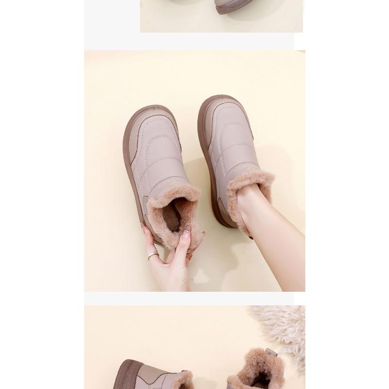 Shoes: Women's New Fleece Warm Snow Boots in Winter, Casual, Comfortable, Non-slip, One-foot Mom Shoes