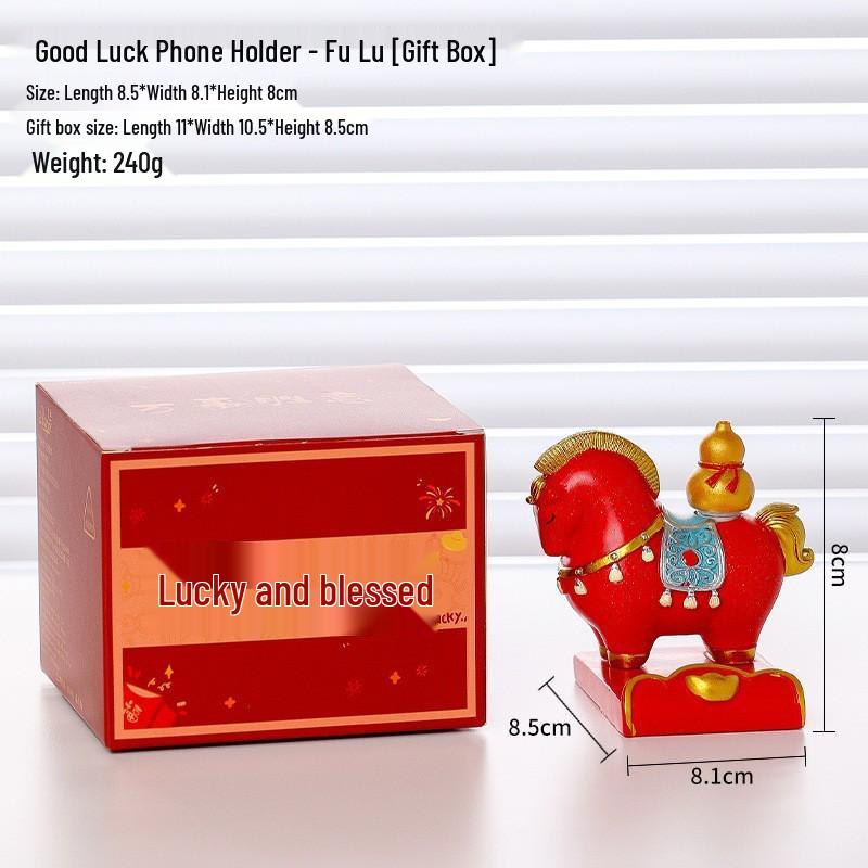 Guochao Year of the Horse Desktop Ornament: Zodiac Horse Office Mascot & Creative New Year Gift