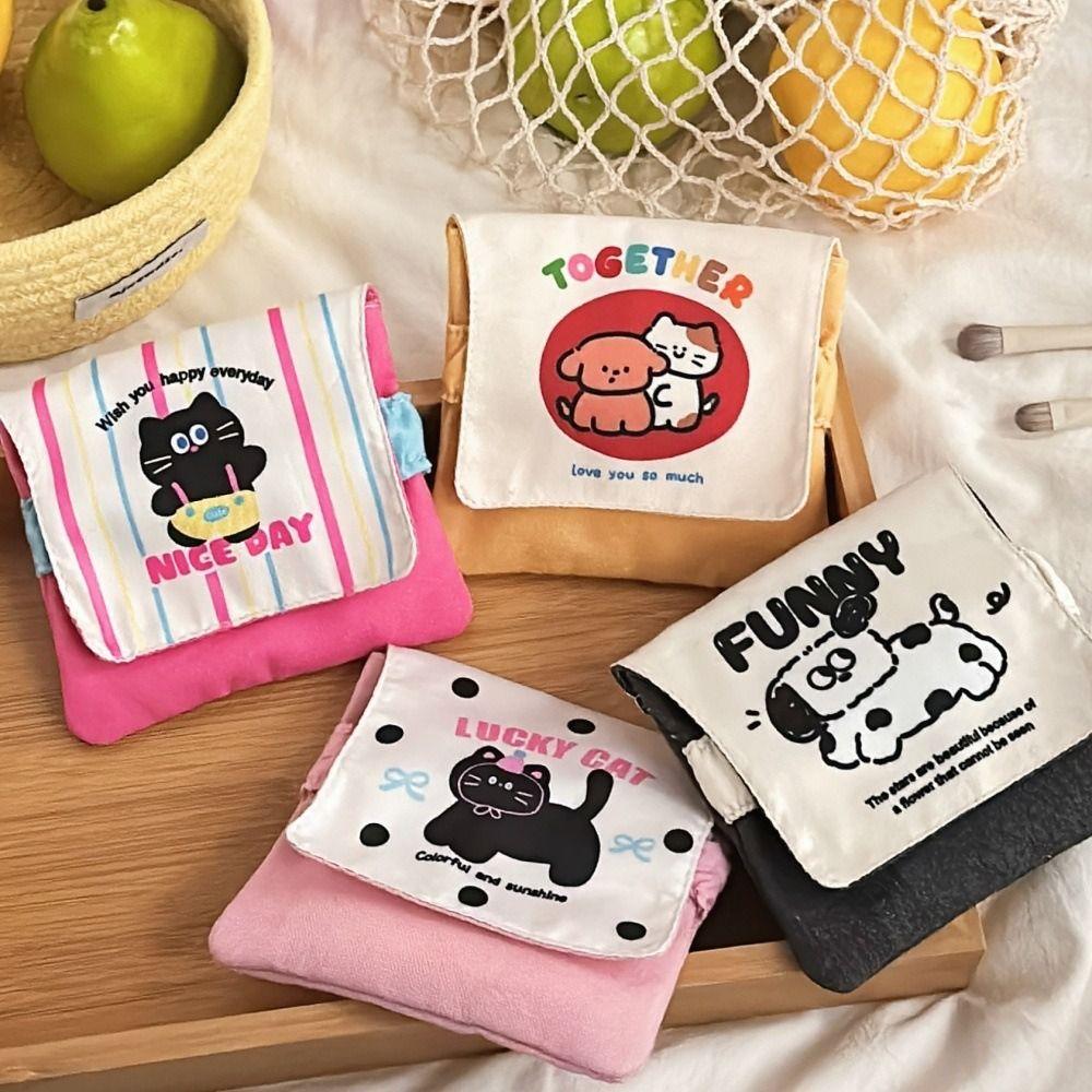 Puppy/Cat Pattern Tampon Organizer Pouch Portable Coin Purse Cute Sanitary Pad Bag  Women