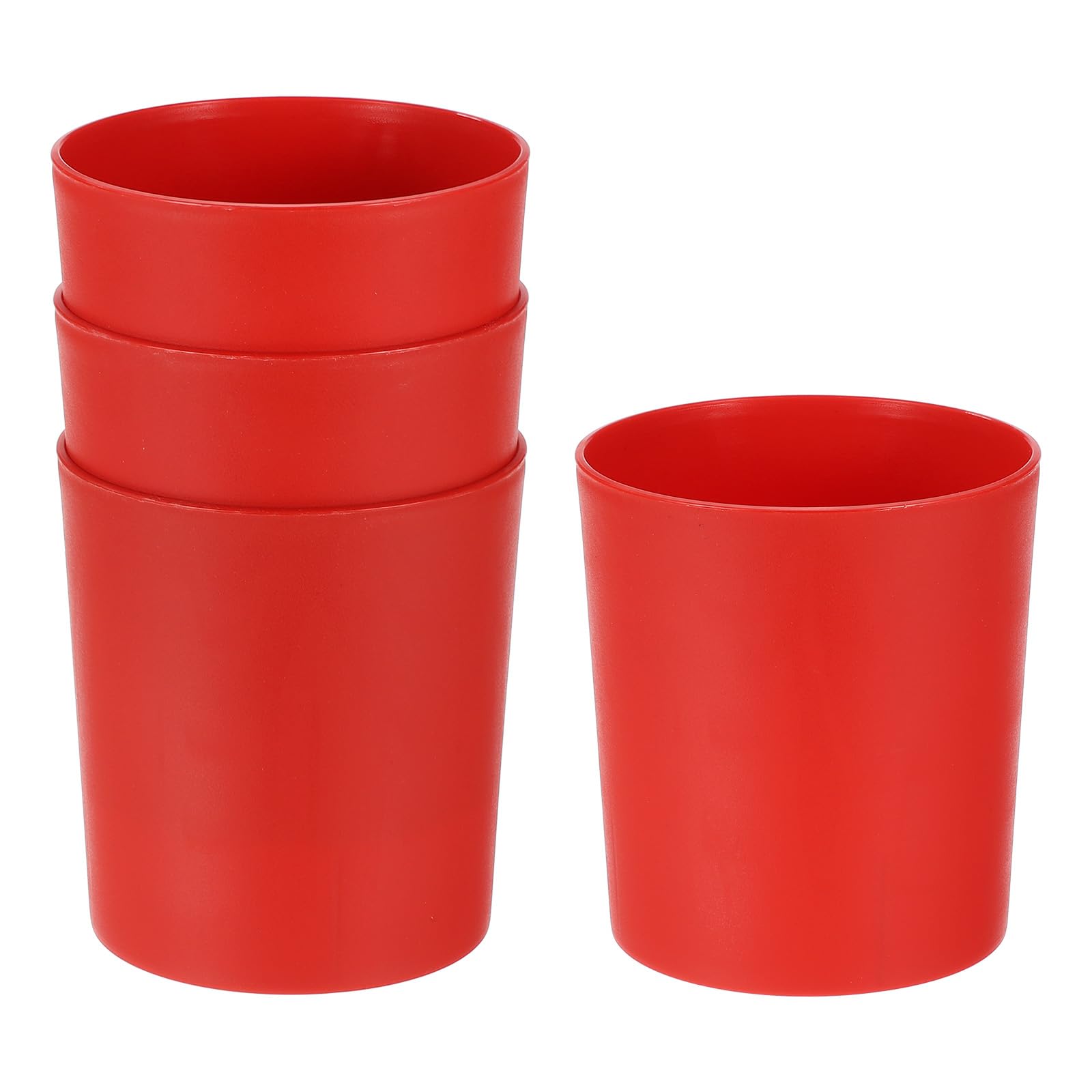 

M METERXITY Набор из 4 пластиковых цветочных горшков, круглые вазы для посадки цветов, для растений, горшки 4 дюйма, контейнеры, для дома/улицы/сада, [Красный]