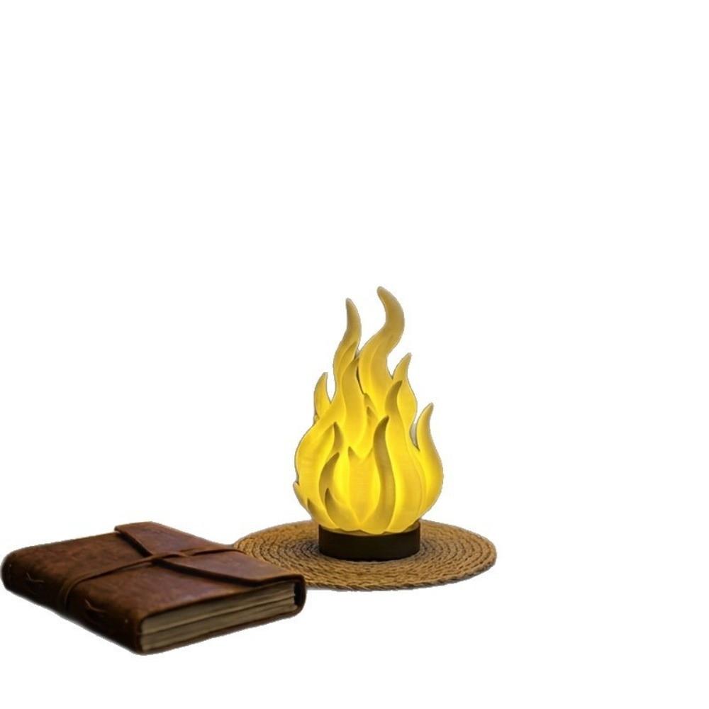 Color Changing Simulation Flame Night Light Creative Bonfire Lamp Gift 3D Printed Light Courtyard