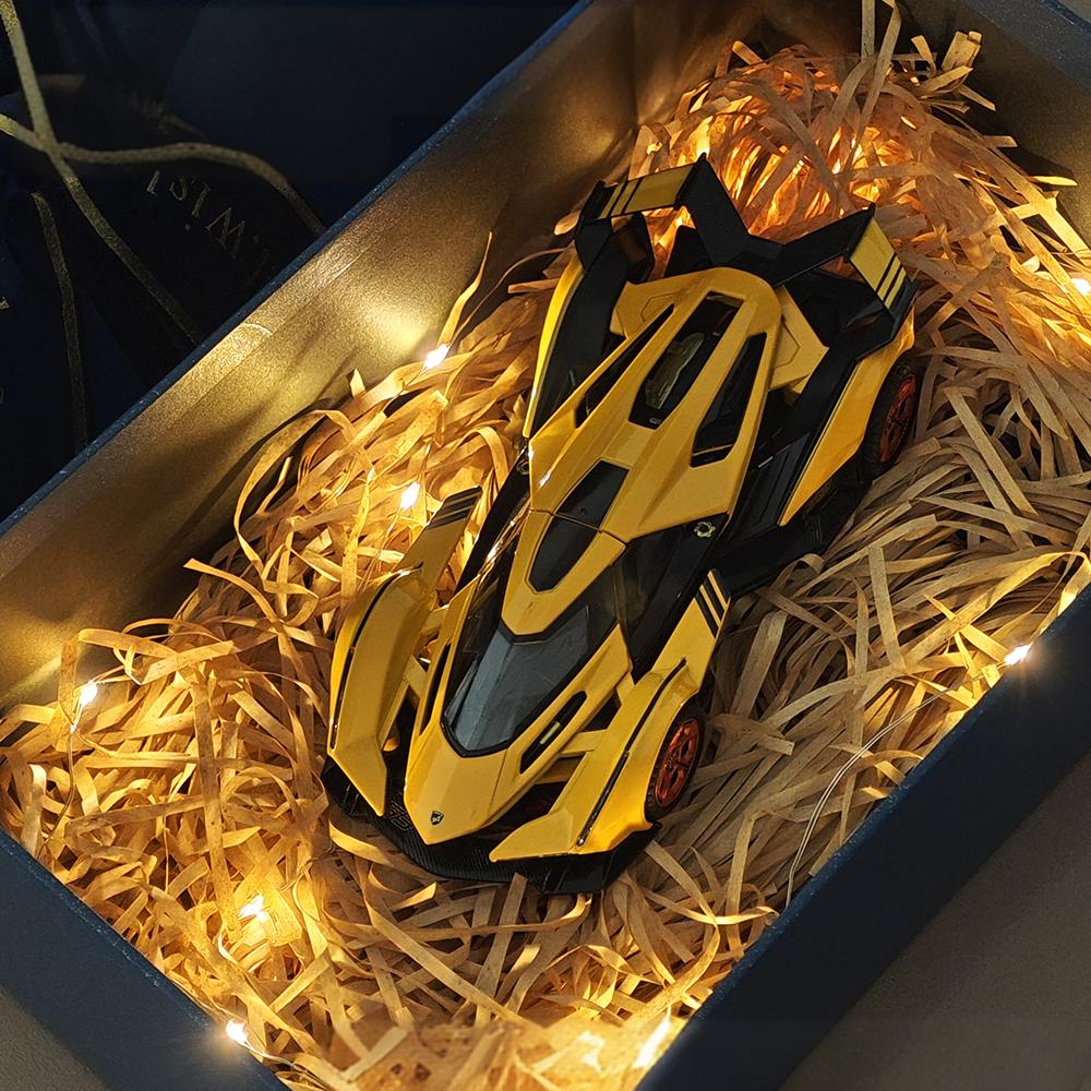 Glänzende Geschenkbox 1:32 Lamborghini V12 Vision Gt Gran Turismo Supercar Diecast Modellauto Legierung Feiertagsgeschenk Für Kleinen Jungen Geburtstag