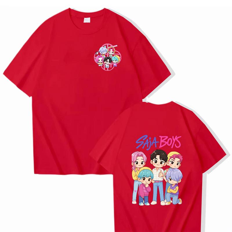 Kpop Demon Hunters Animation T-Shirt Summer Huntrix Saja Boys Street Style T-Shirts Casual Tshirt for Men Short Sleeve Clothing