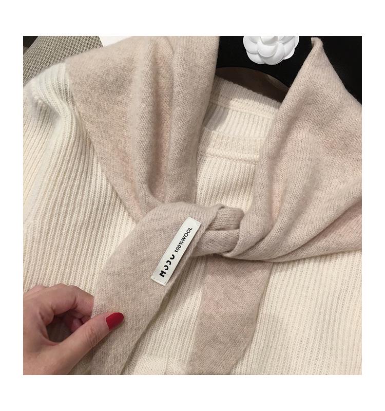 Premium Australian Wool and Cashmere Solid Color Women's Triangle Shawl-Scarf