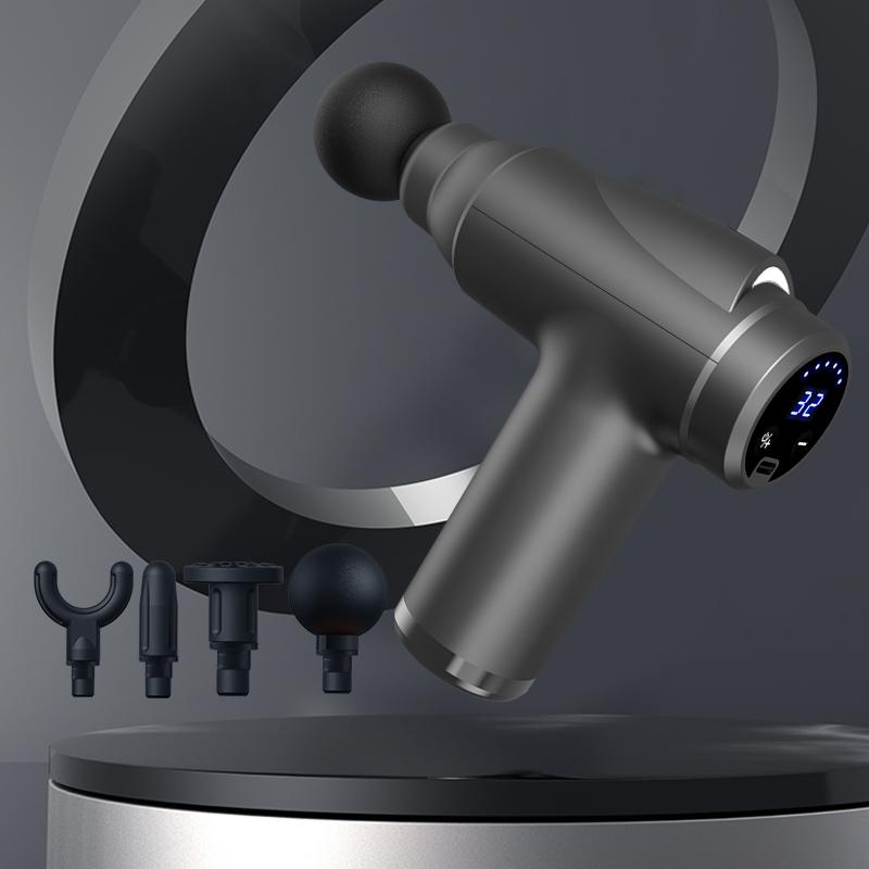 USB charging fascia gun with LCD display and multi level adjustment suitable for full body massage massage