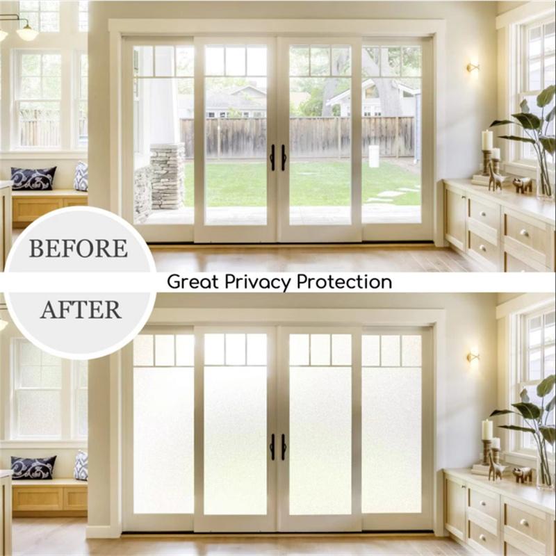 Non Adhesive Static Reusable Frosted Shower Window Glass Door Bathroom Sticker Privacy Film Home Office