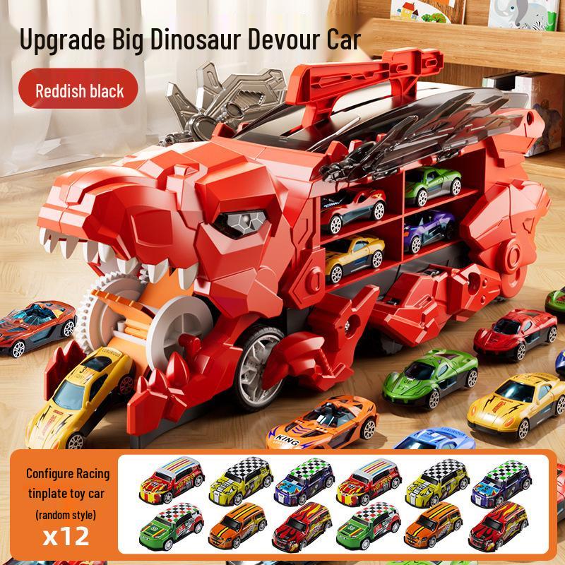 Dinosaur-Themed Folding Ejection Track Set: Children's Educational Alloy Car Toy