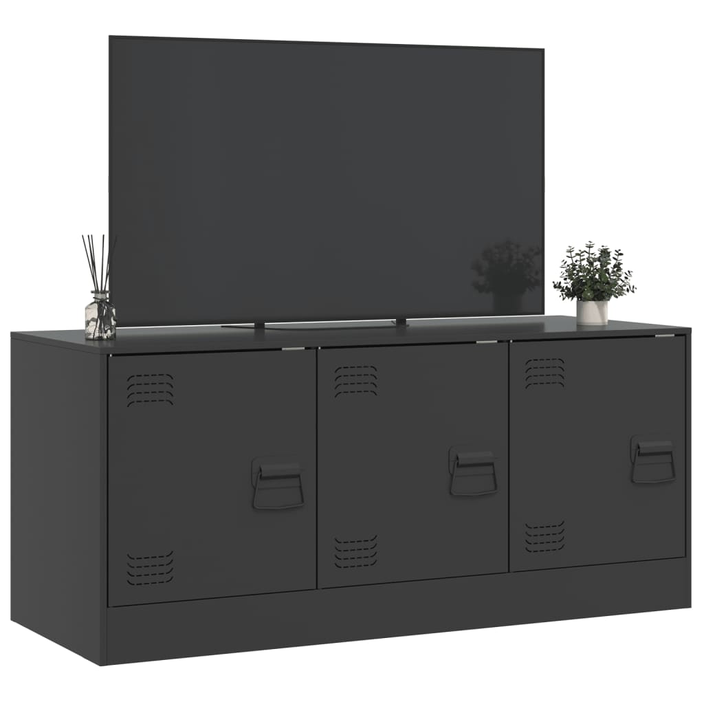 TV Cabinet Black 99 X 39 X 44 Cm Steel