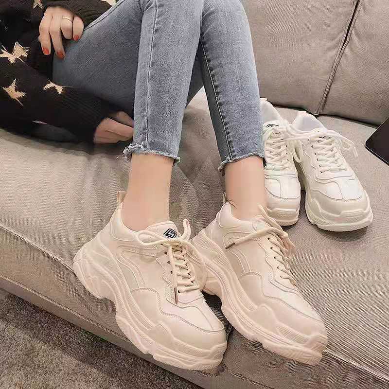 Dad Shoes Women's Spring and Autumn New Student Thin Sports Shoes Women's Casual Shoes Thick Sole