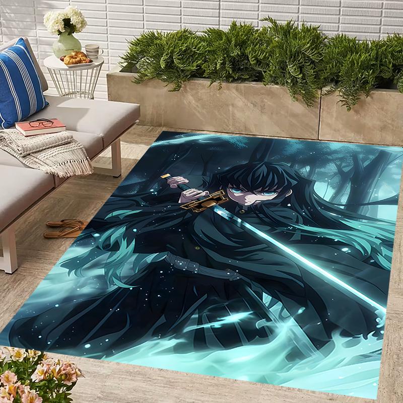 1pc Demon Slayer5 Design Area Rug - Non-Slip, Soft & Cozy Floor Mat for Living Room, Bedroom, Office - Indoor/Outdoor Decorative Carpet