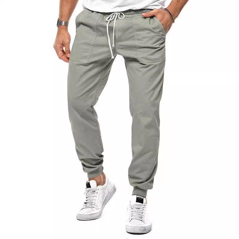 Spring and Summer Men's Classic Drawstring Woven Casual Sports Pants Loose and Comfortable Fashion Drawstring Pants