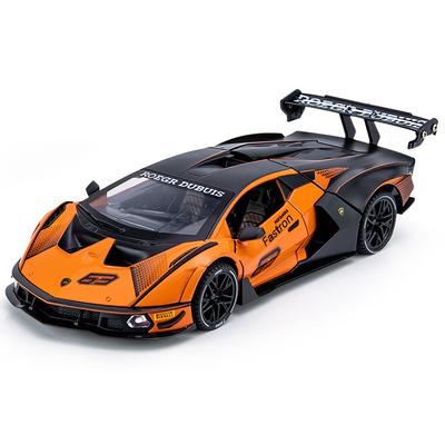 1:24 Scale Lambo SCV12 Diecast Model Car Toys, Zinc Alloy Pull Back Toy Car with Sound and Light for Children's Gifts Collection Replica