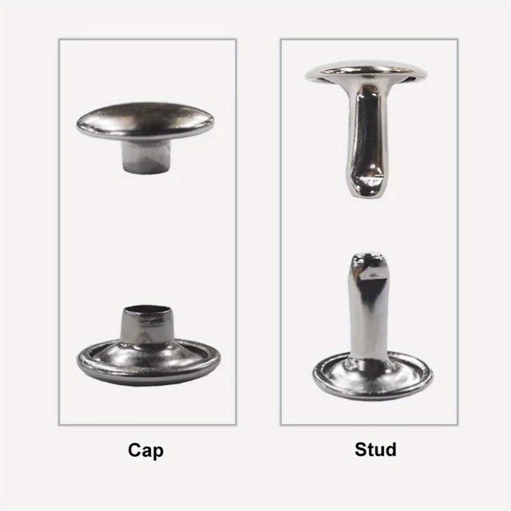 100sets/bag Metal Double Cap Rivets Studs Round Rivet for Leather Craft Bag Belt Garments Hat Shoes Pet Collar Decor