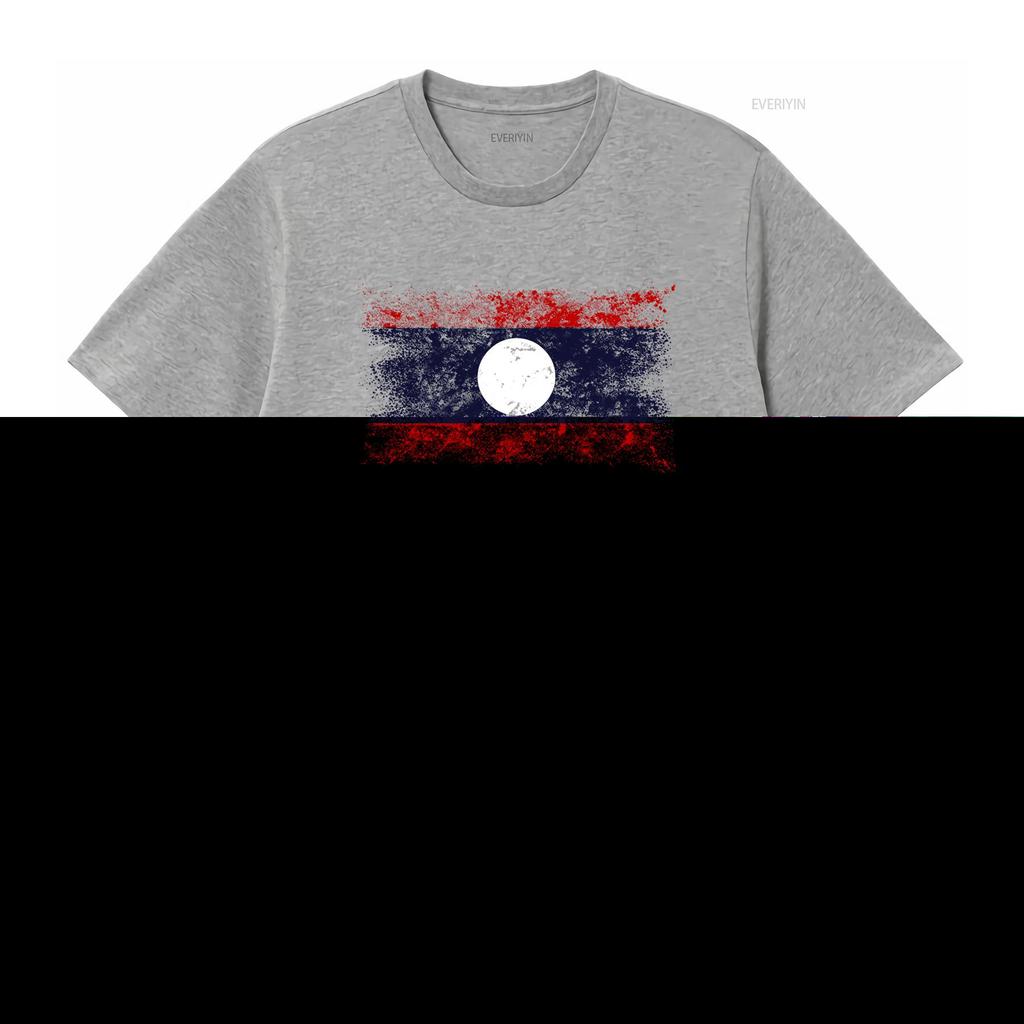 LAOS VINTAGE FLAG MENS T SHIRT TEE XS S M L XL 2XL 3XL 4XL 5XL Retro Style with Print vintage Washed Comfortable Stylish