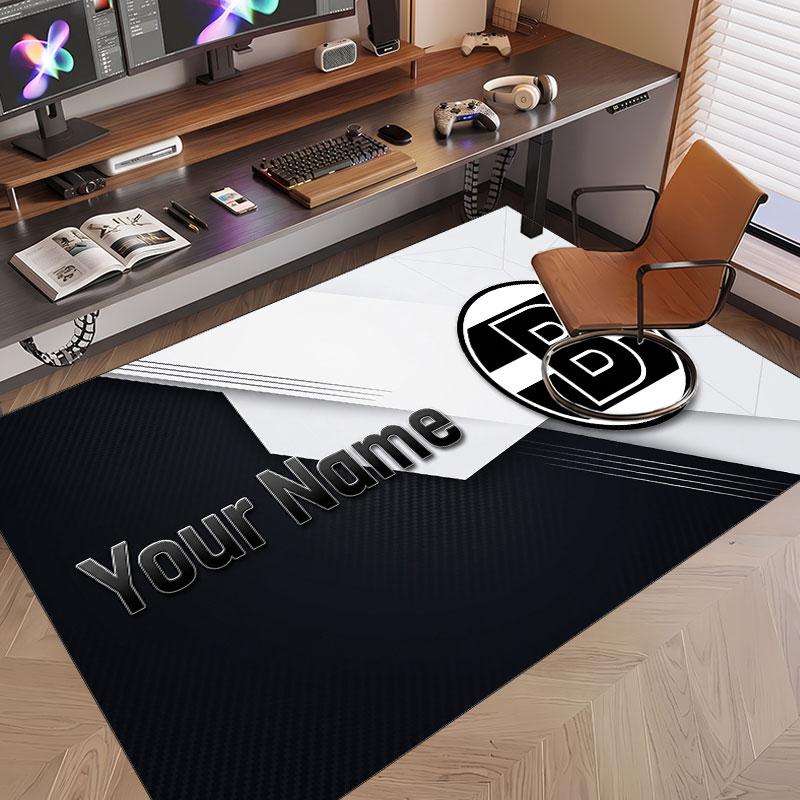Custom Rug Borussia Mönchengladbach Pattern Print Name Text Soft Non‑Slip Floor Carpet for Home Indoor Decoration