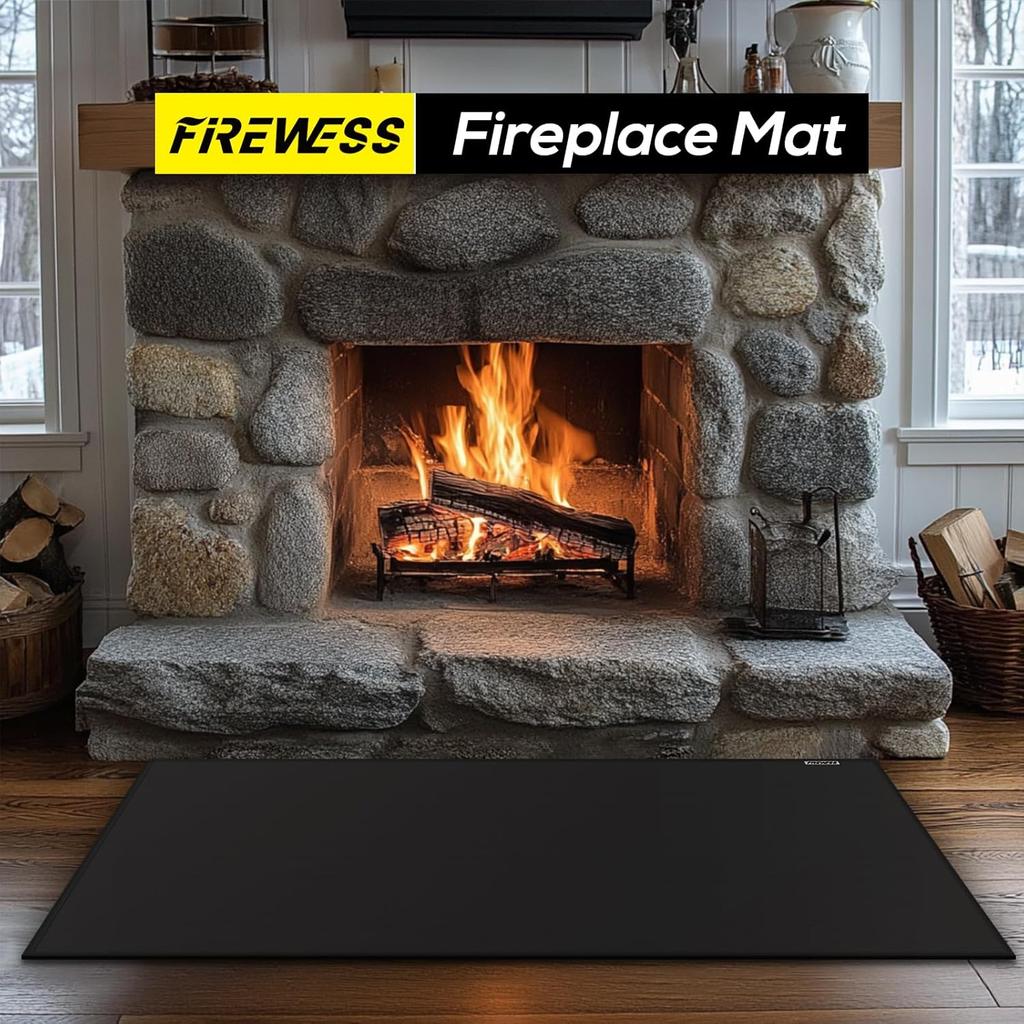 Hearth Rugs for Fireplaces Fire Resistant Mat, 42x24 Inches Fireproof Fireplace Mat Hearth Area Rug, Hearth Pad for Wood Stove Fireplace