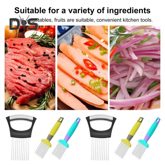 Zwiebelhalter zum Schneiden, Zitronenschneider, Lebensmittelschneider, Assistenzwerkzeug, multifunktionales Küchengerät für Obst, Gemüse und Fleisch