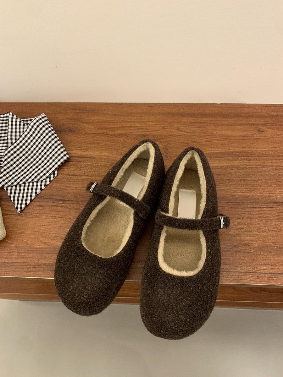 

Обувь Мао Мао женская осенне-зимняя новая ретро нишевая бархатная теплая хлопковая обувь Мори плоские туфли Мэри Джейн 40