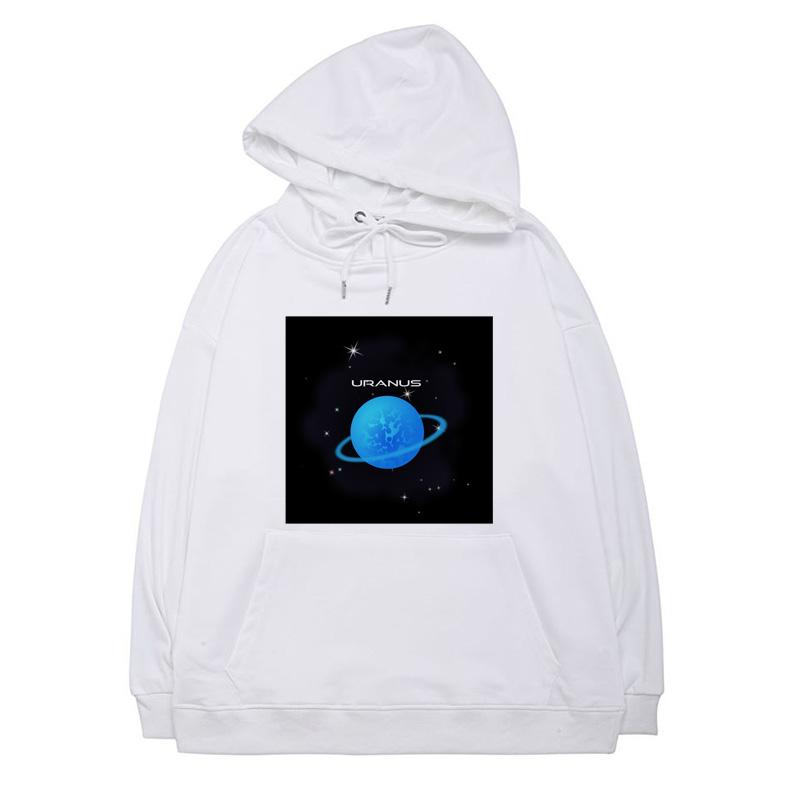 Buy Autumn Limited Edition Exclusive Uranus Print Unisex White Hoodies
