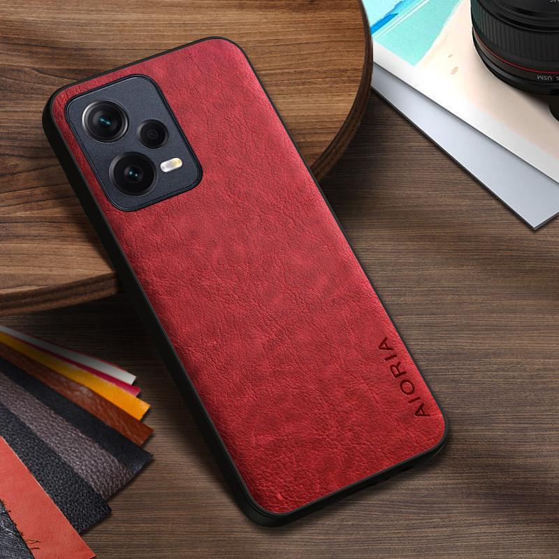 Luxury PU leather Case for Redmi Note 12 12S Pro Plus   Business solid color design phone cover Soft TPU&amp;Hard PC